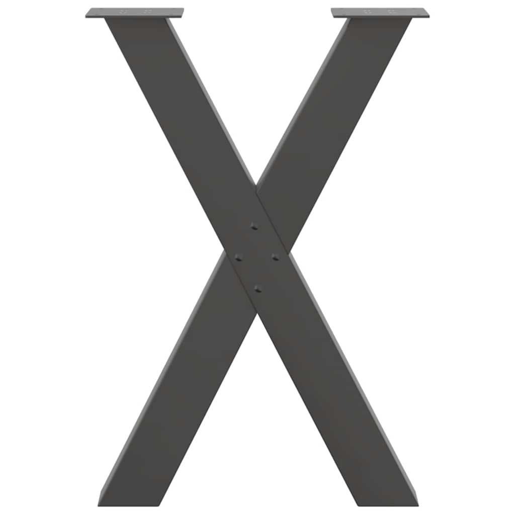 Dining Table Legs X-Shaped 2 pcs Anthracite 50x(72-73) cm Steel