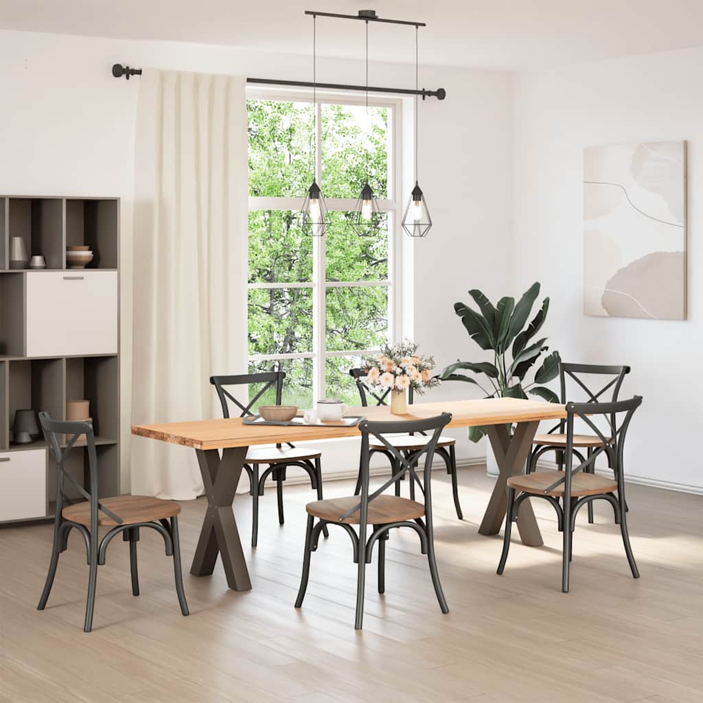 Dining Table Legs X-Shaped 2 pcs Natural Steel 50x(72-73) cm Steel