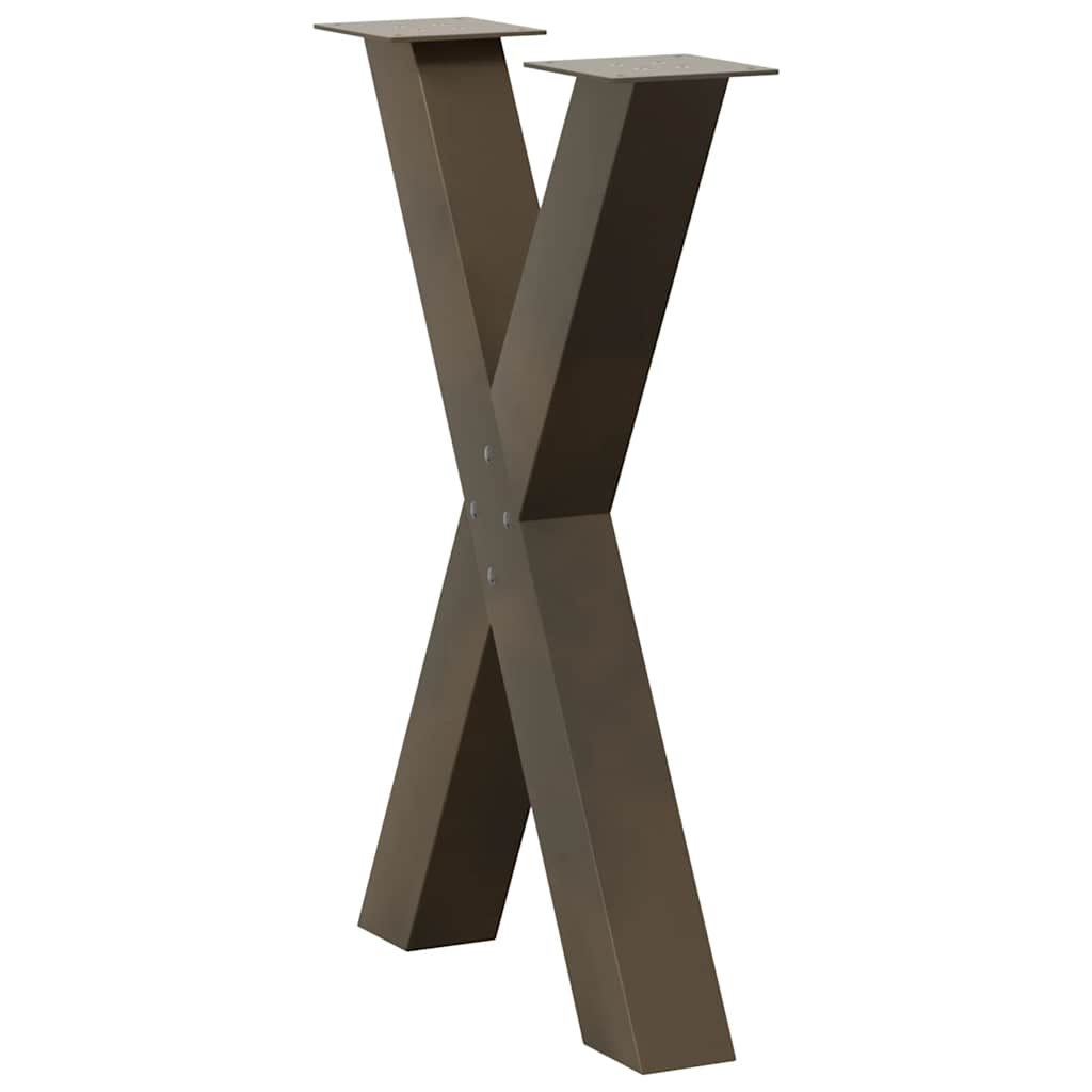 Dining Table Legs X-Shaped 2 pcs Natural Steel 50x(72-73) cm Steel