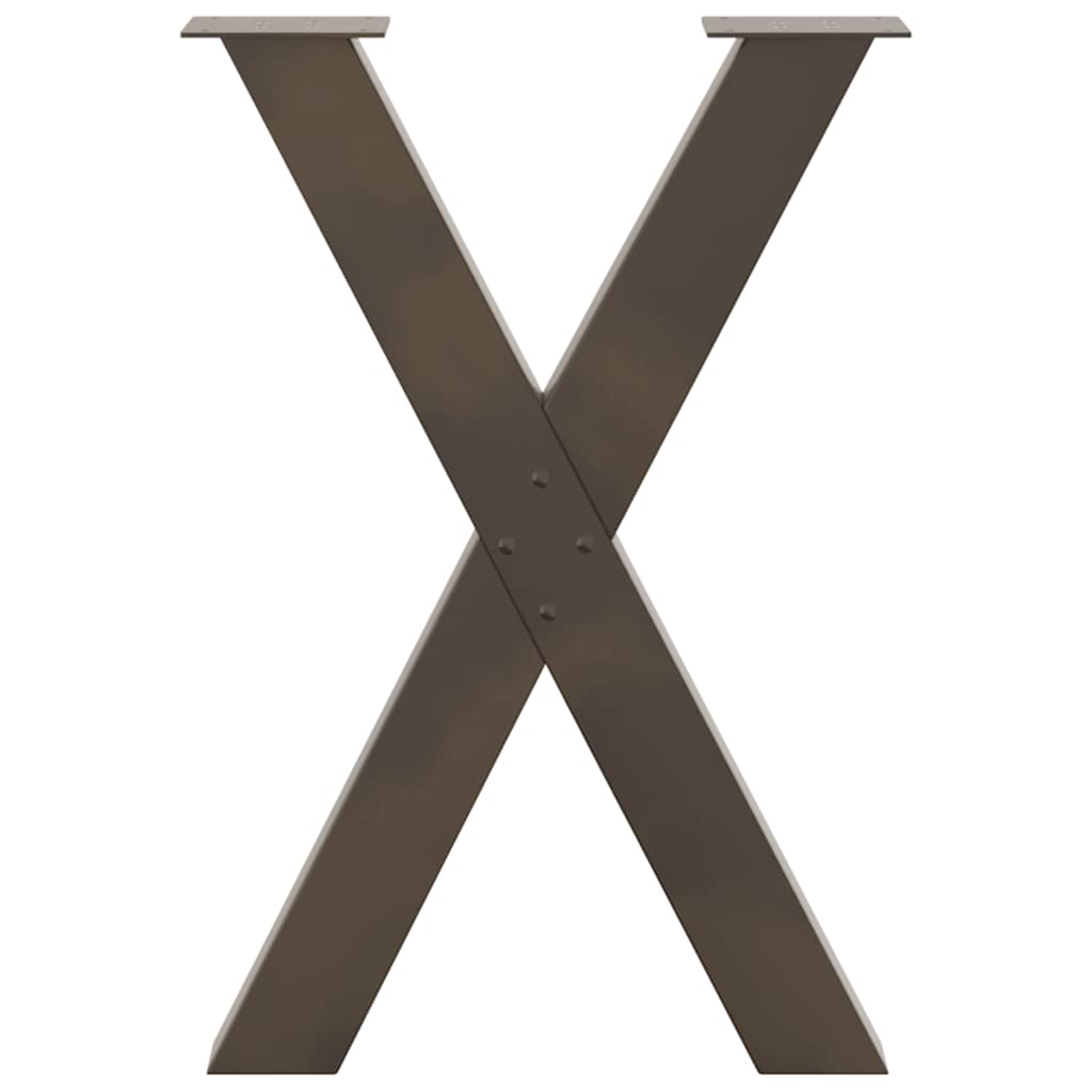 Dining Table Legs X-Shaped 2 pcs Natural Steel 50x(72-73) cm Steel