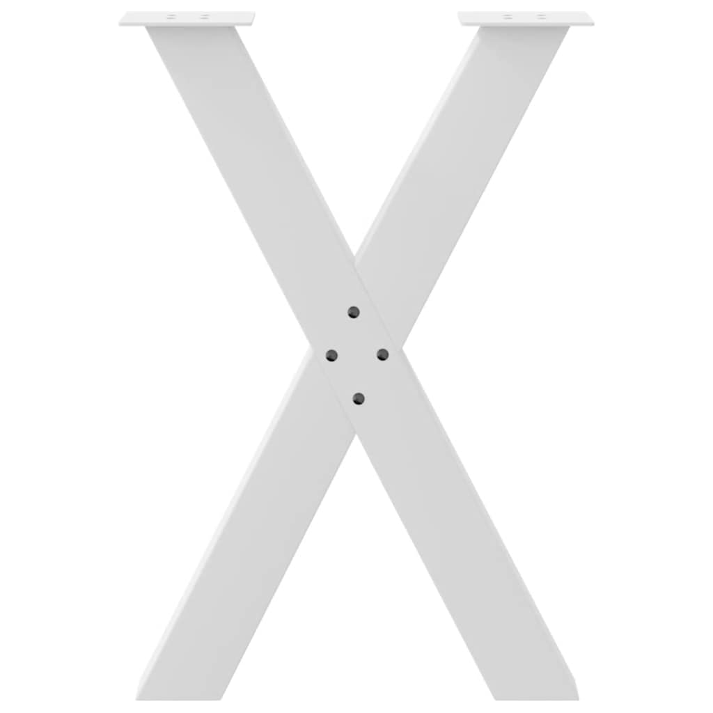 Dining Table Legs X-Shaped 2 pcs White 60x(72-73) cm Steel