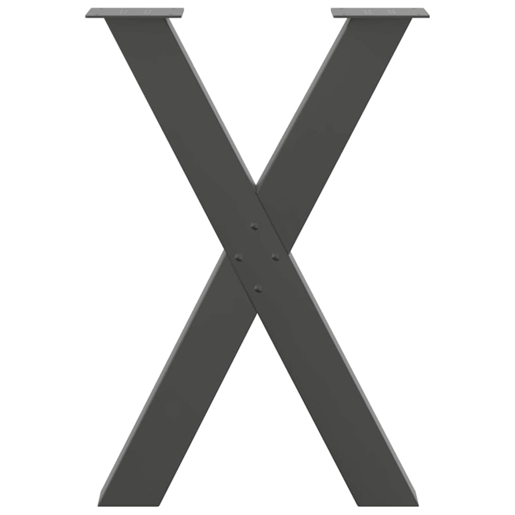 Dining Table Legs X-Shaped 2 pcs Anthracite 60x(72-73) cm Steel