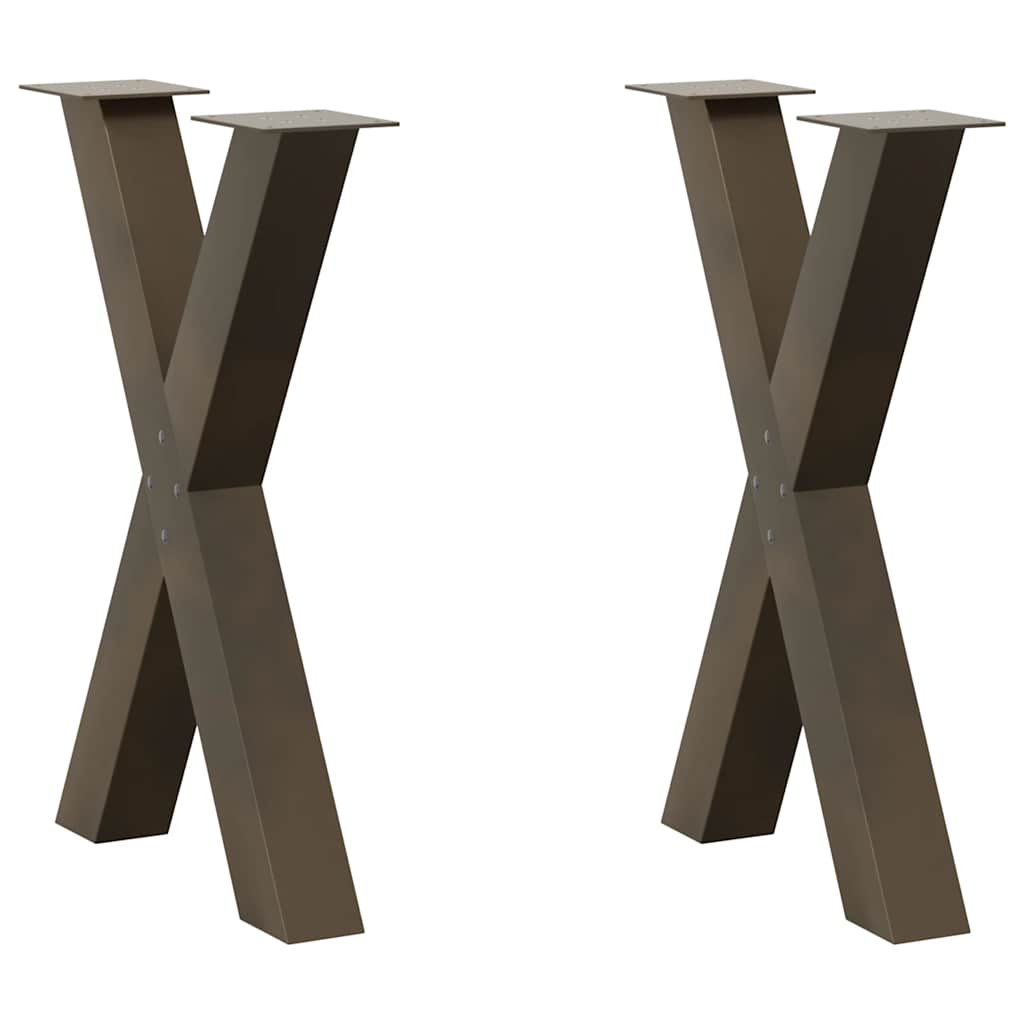 Dining Table Legs X-Shaped 2 pcs Natural Steel 60x(72-73) cm Steel