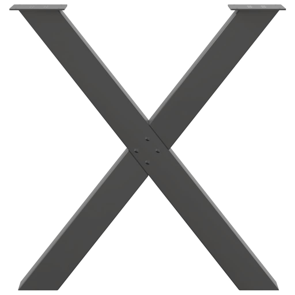 Dining Table Legs X-Shaped 2 pcs Anthracite 70x(72-73) cm Steel