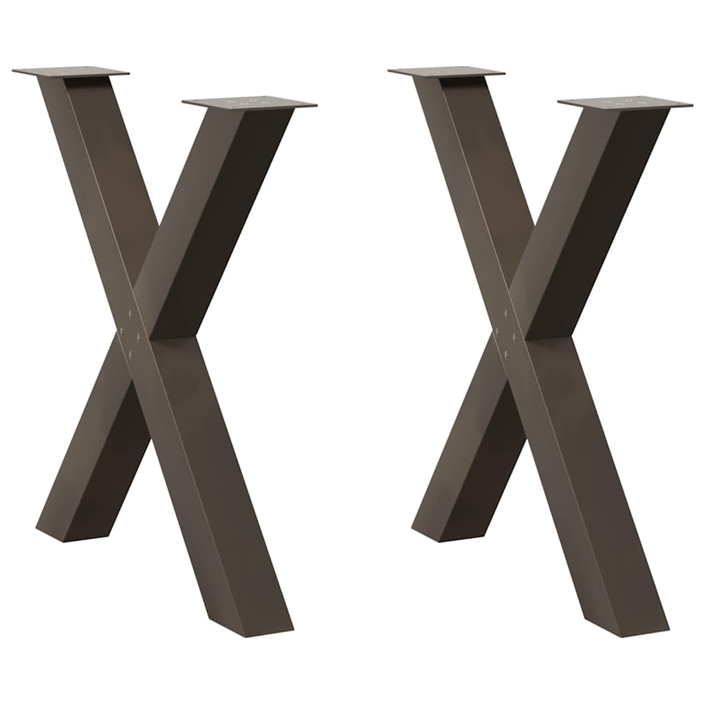Dining Table Legs X-Shaped 2 pcs Natural Steel 70x(72-73) cm Steel