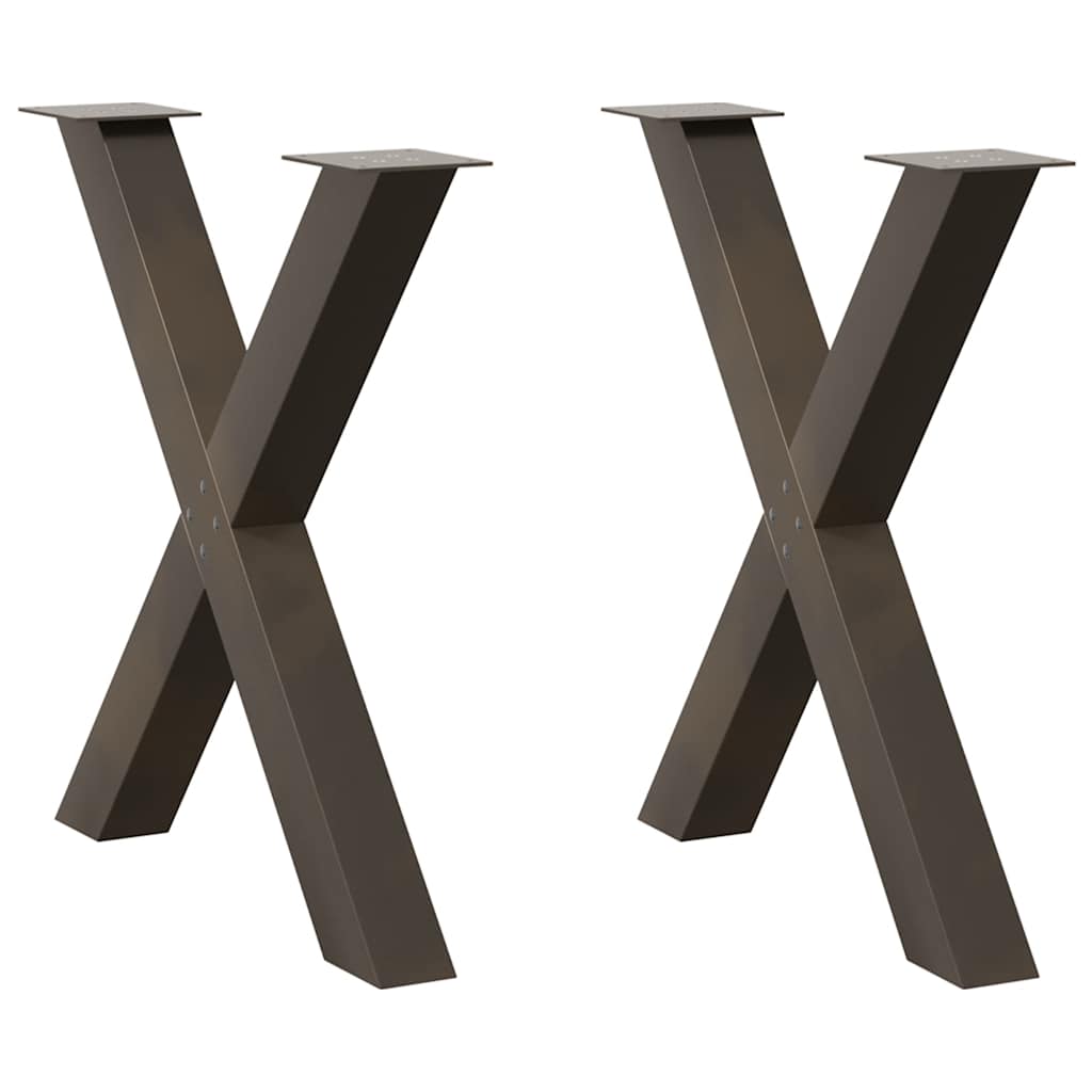 Dining Table Legs X-Shaped 2 pcs Natural Steel 80x(72-73) cm Steel