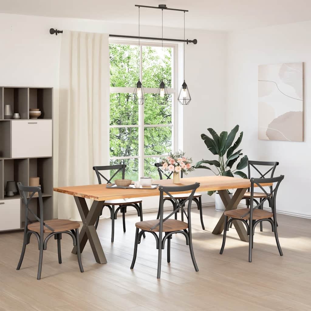 Dining Table Legs X-Shaped 2 pcs Natural Steel 80x(72-73) cm Steel