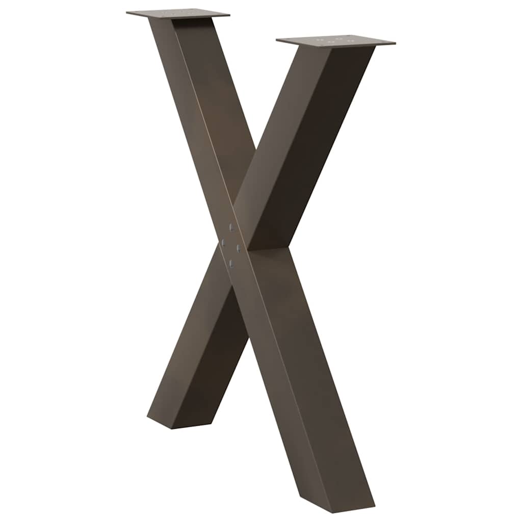 Dining Table Legs X-Shaped 2 pcs Natural Steel 80x(72-73) cm Steel