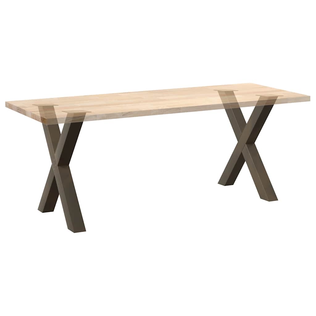 Dining Table Legs X-Shaped 2 pcs Natural Steel 80x(72-73) cm Steel