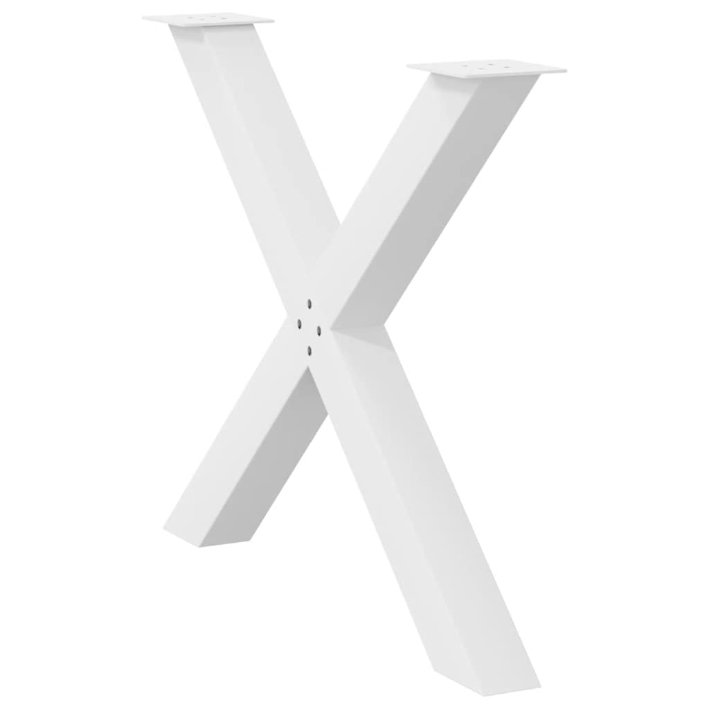 Dining Table Legs X-Shaped 2 pcs White 90x(72-73) cm Steel
