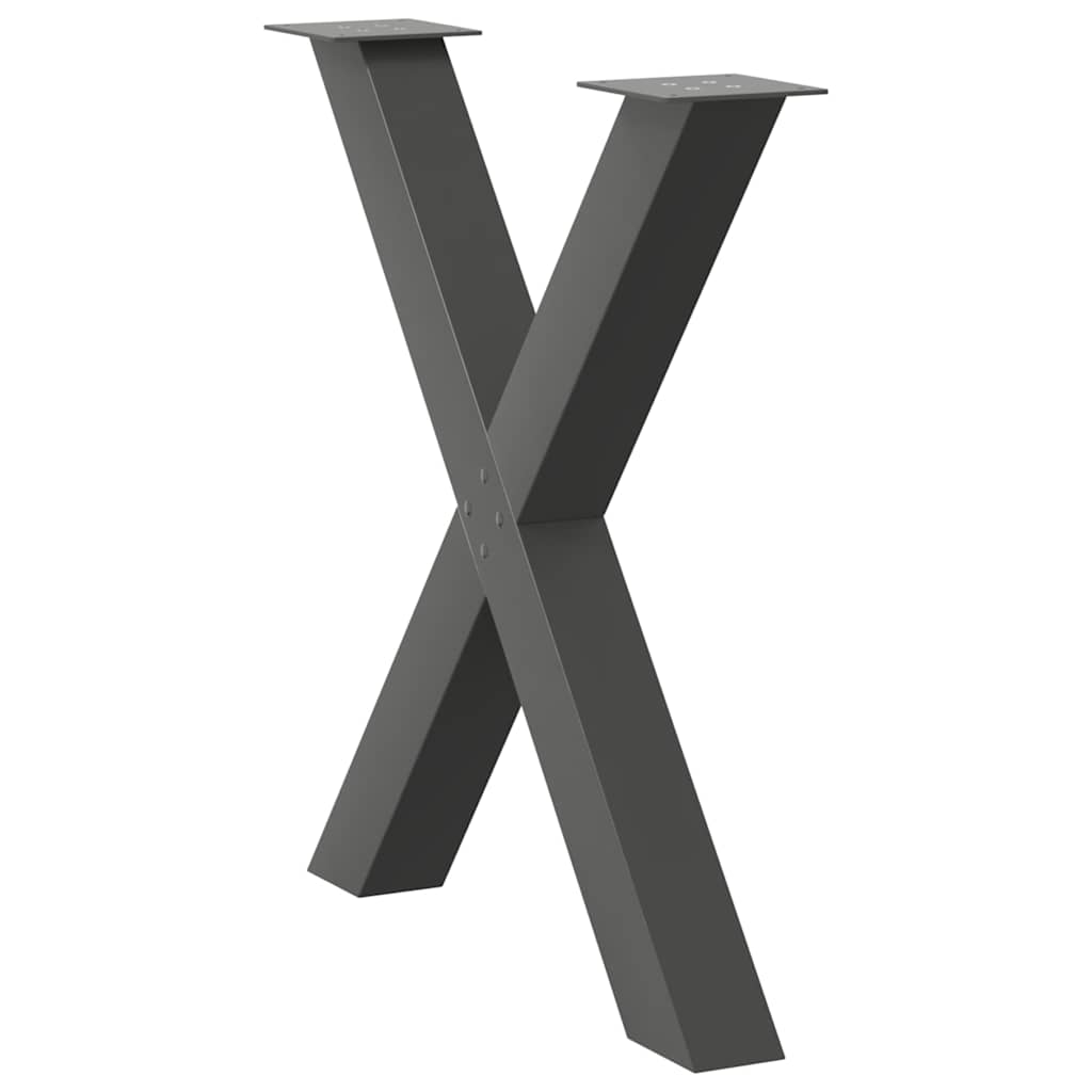 Dining Table Legs X-Shaped 3 pcs Anthracite 70x(72-73) cm Steel