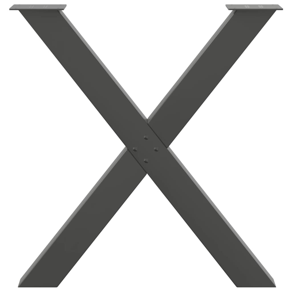 Dining Table Legs X-Shaped 3 pcs Anthracite 70x(72-73) cm Steel