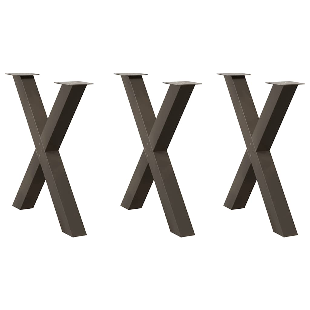 Dining Table Legs X-Shaped 3 pcs Natural Steel 70x(72-73) cm Steel