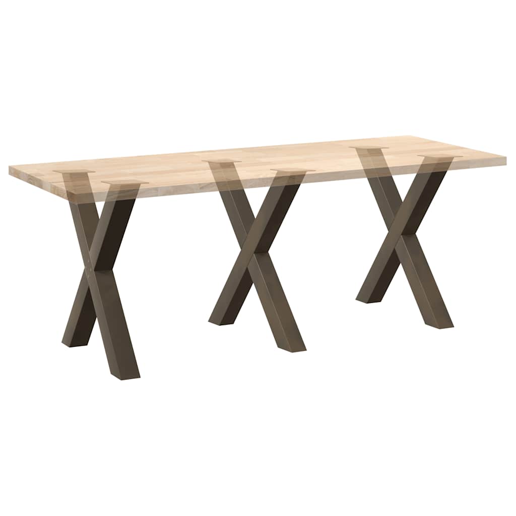 Dining Table Legs X-Shaped 3 pcs Natural Steel 70x(72-73) cm Steel