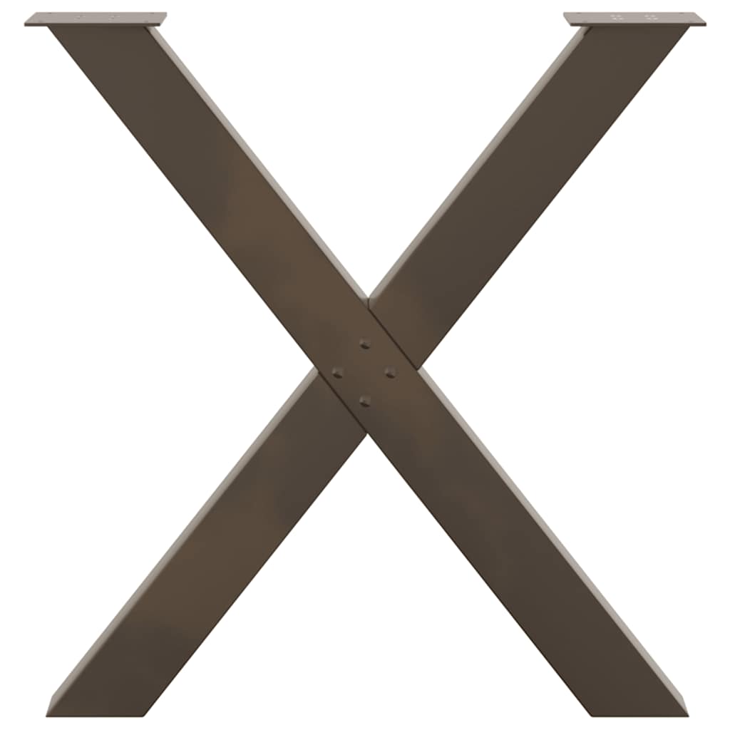 Dining Table Legs X-Shaped 3 pcs Natural Steel 80x(72-73) cm Steel