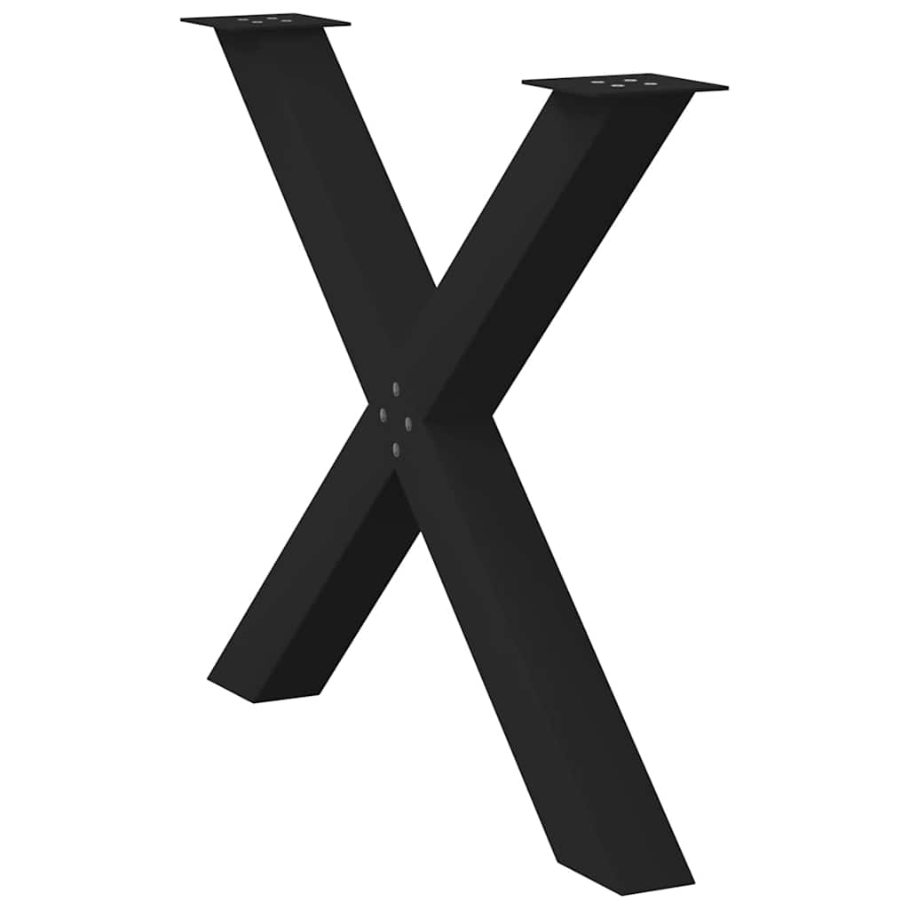 Dining Table Legs X-Shaped 3 pcs Black 90x(72-73) cm Steel