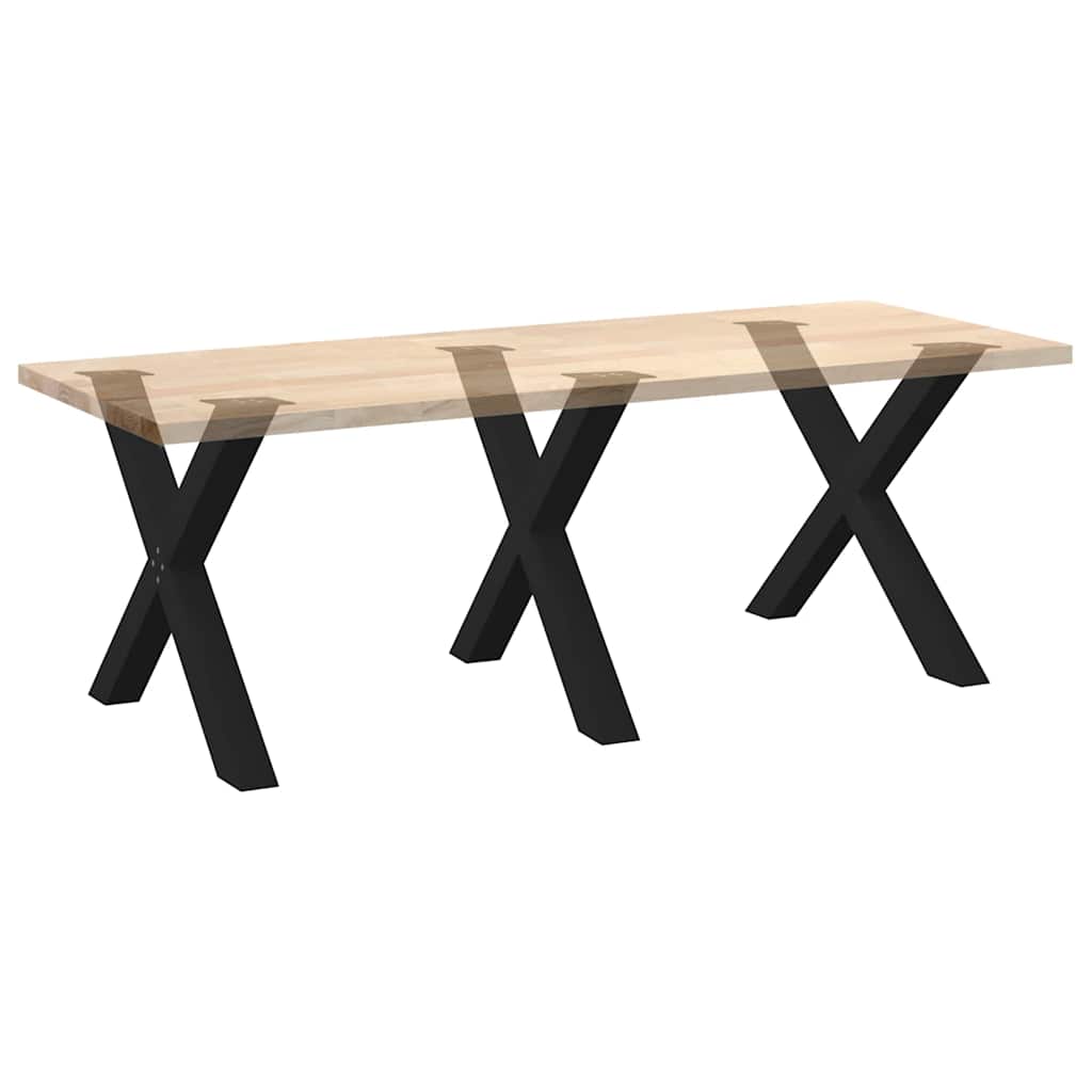 Dining Table Legs X-Shaped 3 pcs Black 90x(72-73) cm Steel
