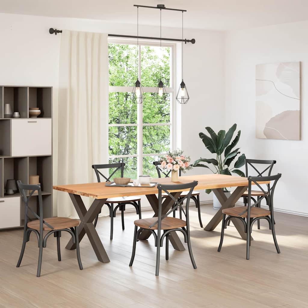 Dining Table Legs X-Shaped 3 pcs Natural Steel 90x(72-73) cm Steel