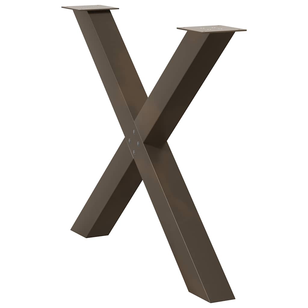 Dining Table Legs X-Shaped 3 pcs Natural Steel 90x(72-73) cm Steel