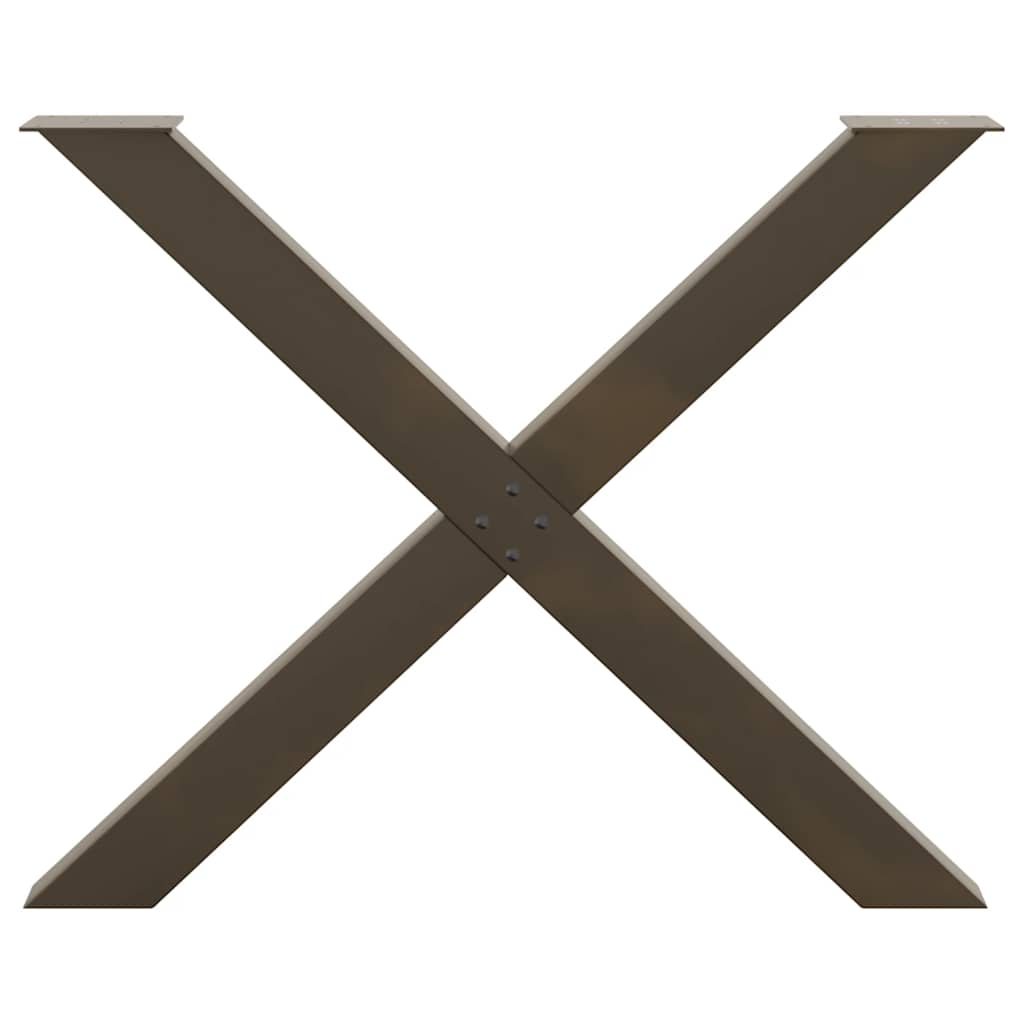 Dining Table Legs X-Shaped 3 pcs Natural Steel 90x(72-73) cm Steel