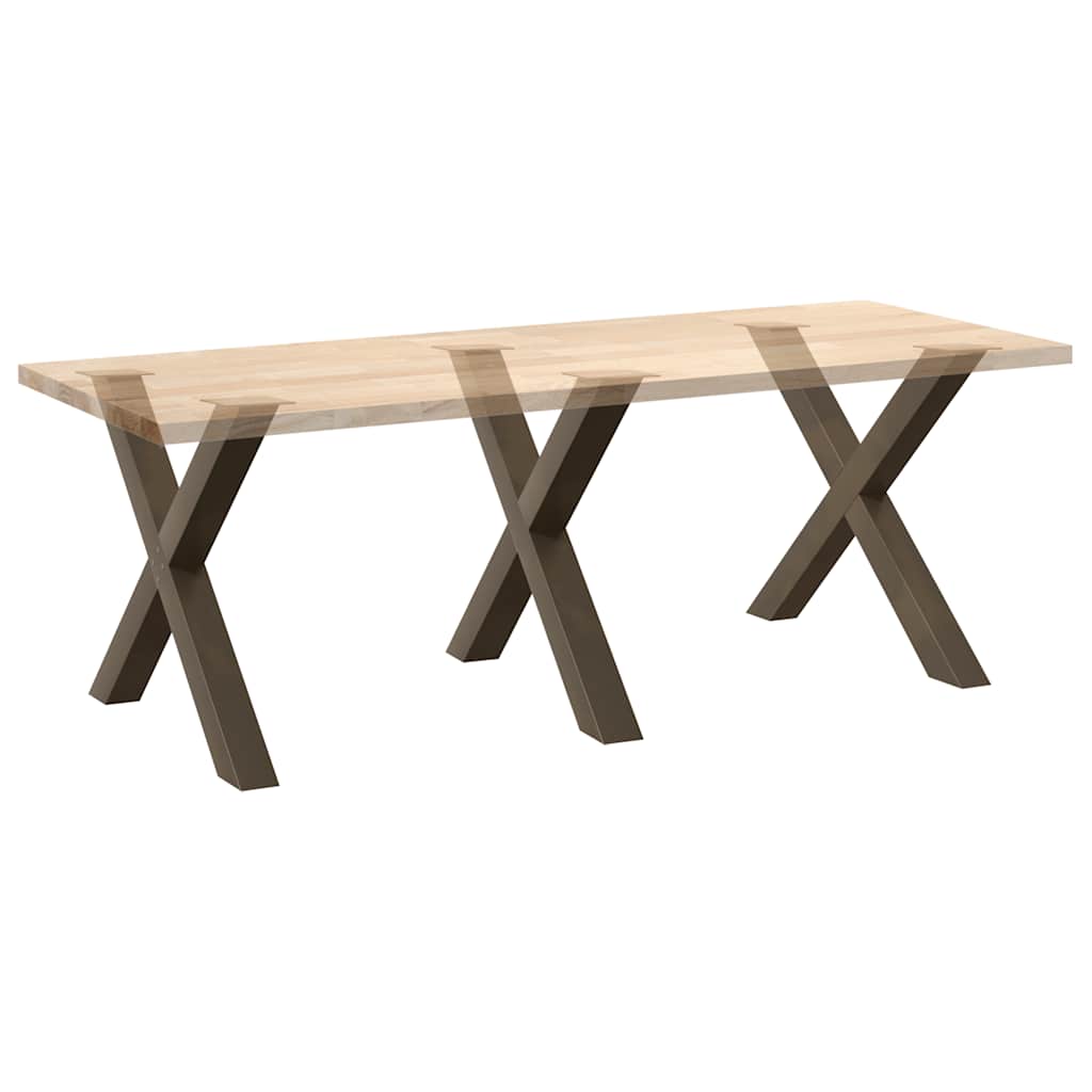 Dining Table Legs X-Shaped 3 pcs Natural Steel 90x(72-73) cm Steel