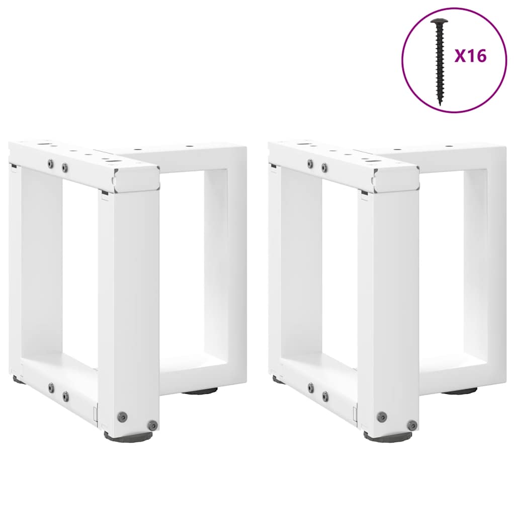 Coffee Table Legs T-Shaped 2 pcs White 30x25x(30-31) cm Steel
