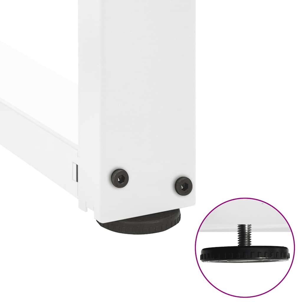 Coffee Table Legs T-Shaped 2 pcs White 30x25x(30-31) cm Steel