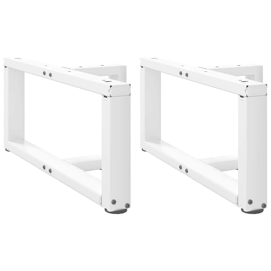 Coffee Table Legs T-Shaped 2 pcs White 60x25x(30-31) cm Steel