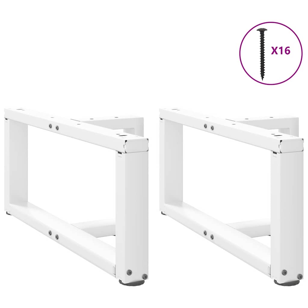 Coffee Table Legs T-Shaped 2 pcs White 60x25x(30-31) cm Steel