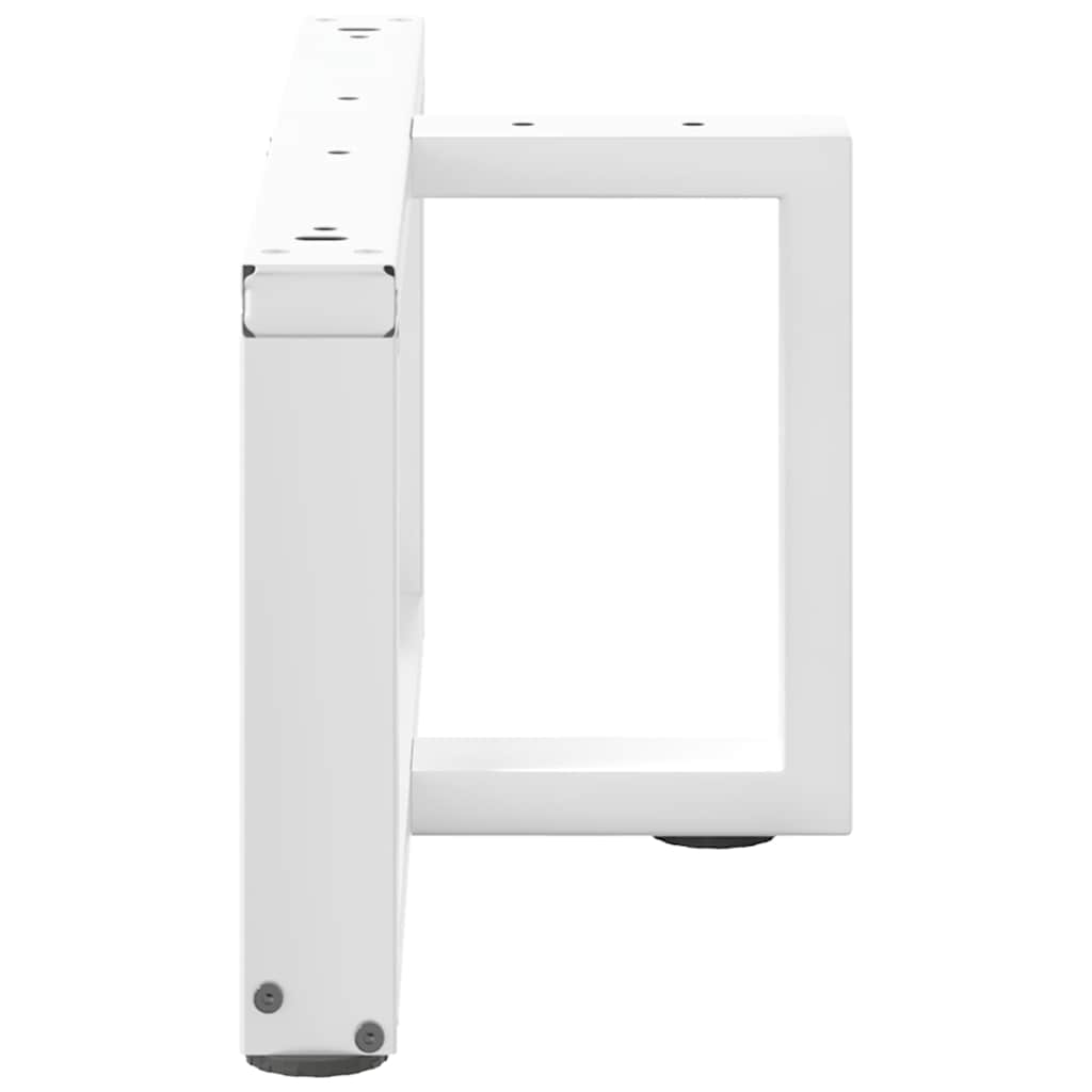 Coffee Table Legs T-Shaped 2 pcs White 60x25x(30-31) cm Steel