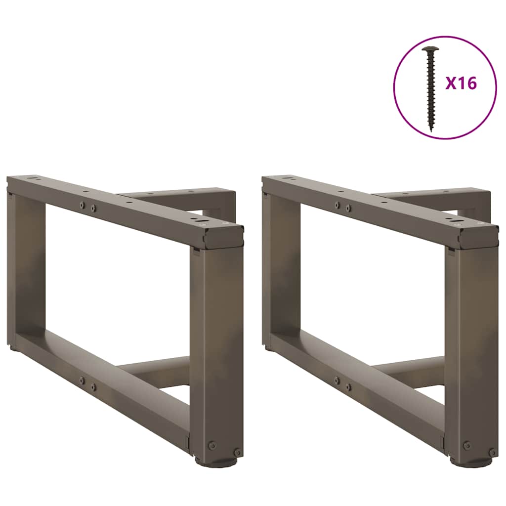 Coffee Table Legs T-Shaped 2 pcs Black 60x25x(30-31) cm Steel
