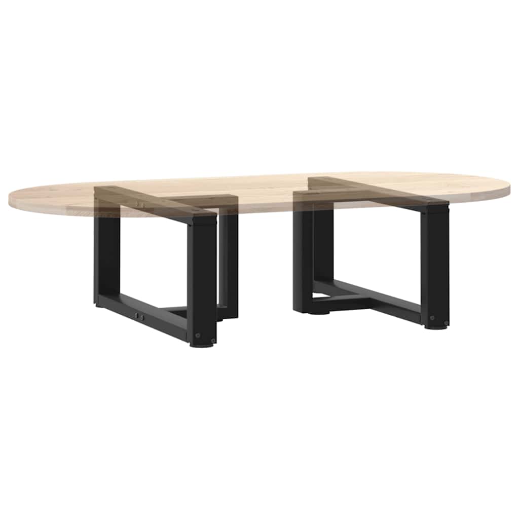 Coffee Table Legs T-Shaped 2 pcs Black 70x25x(30-31) cm Steel