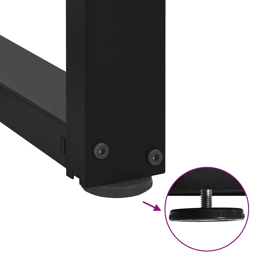 Coffee Table Legs T-Shaped 2 pcs Black 70x25x(30-31) cm Steel