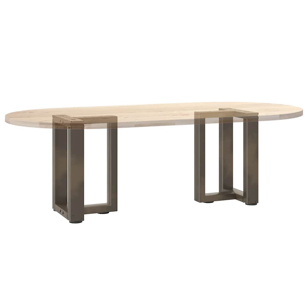 Coffee Table Legs T-Shaped 2 pcs Black 28x25x(42-43) cm Steel