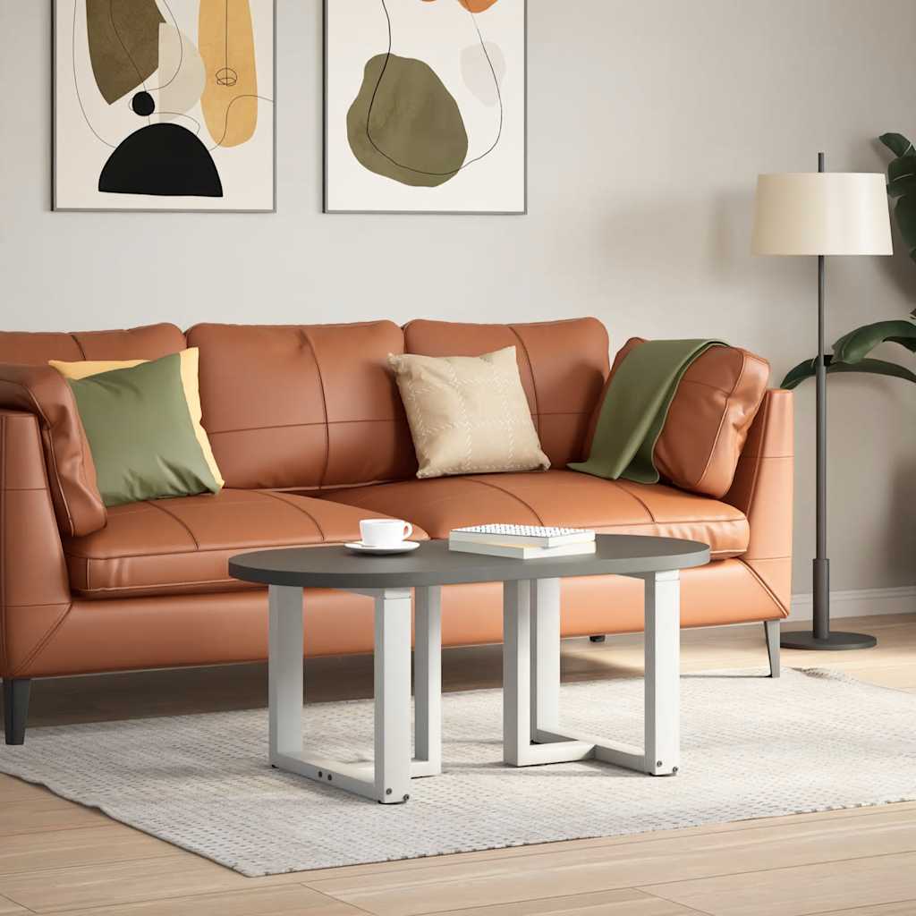Coffee Table Legs T-Shaped 2 pcs White 50x25x(42-43) cm Steel