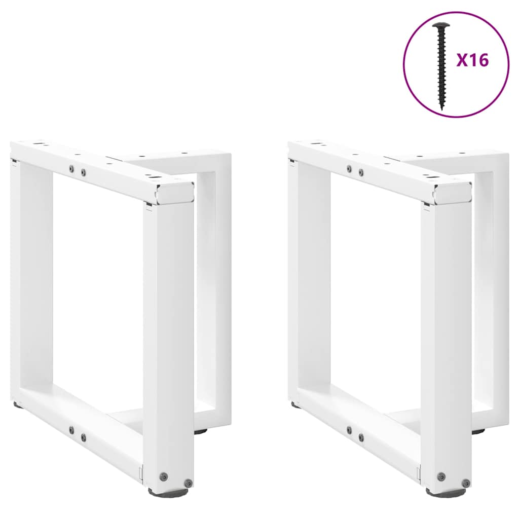 Coffee Table Legs T-Shaped 2 pcs White 50x25x(42-43) cm Steel