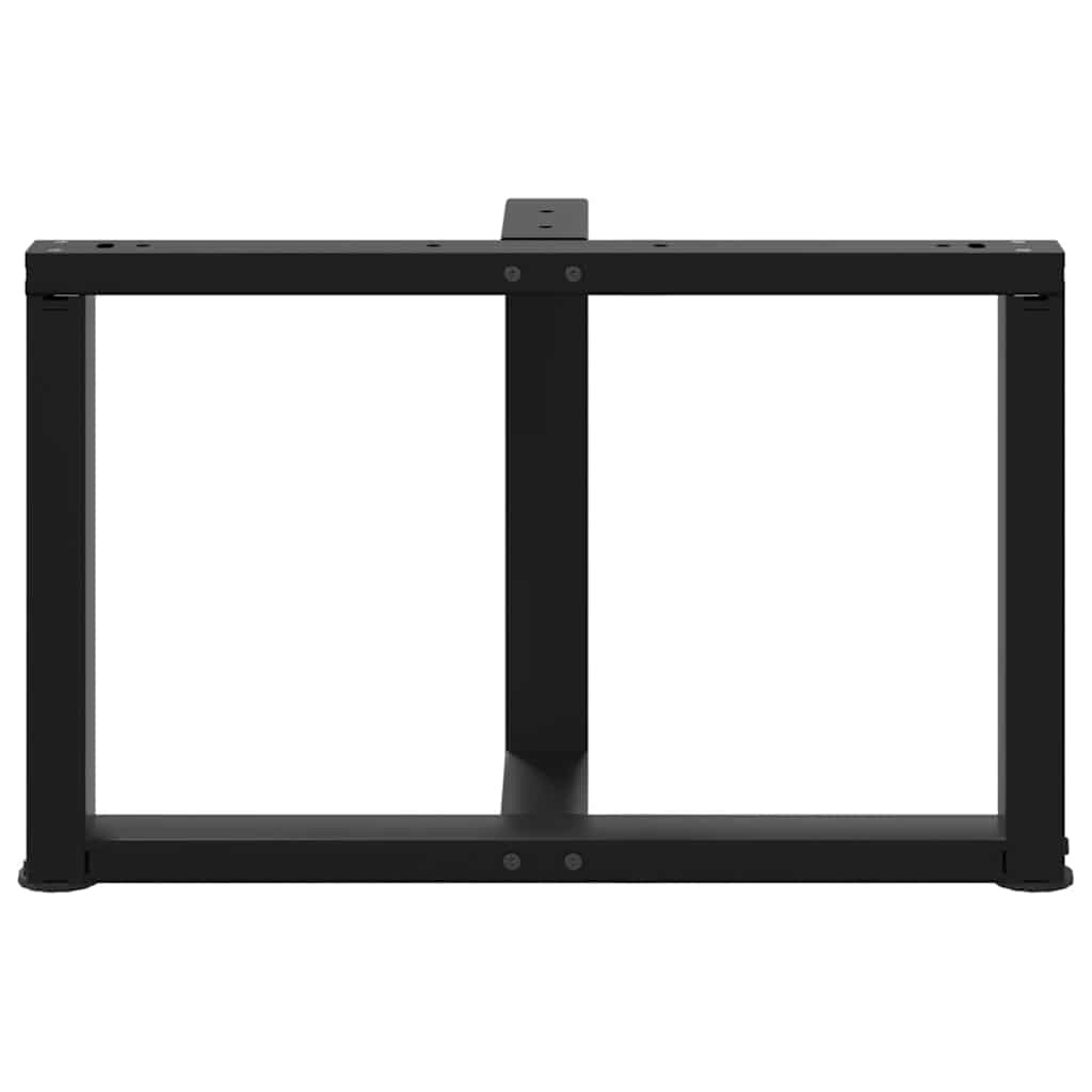Coffee Table Legs T-Shaped 2 pcs Black 60x25x(42-43) cm Steel