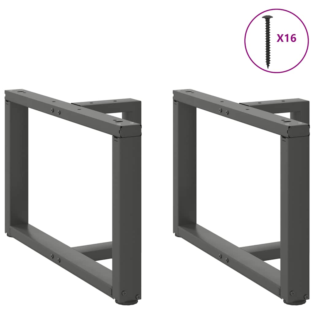 Coffee Table Legs T-Shaped 2 pcs Anthracite 60x25x(42-43) cm Steel
