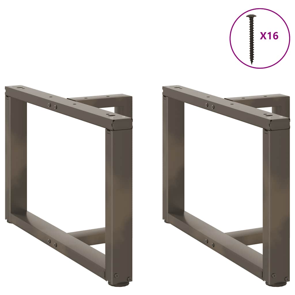 Coffee Table Legs T-Shaped 2 pcs Black 60x25x(42-43) cm Steel