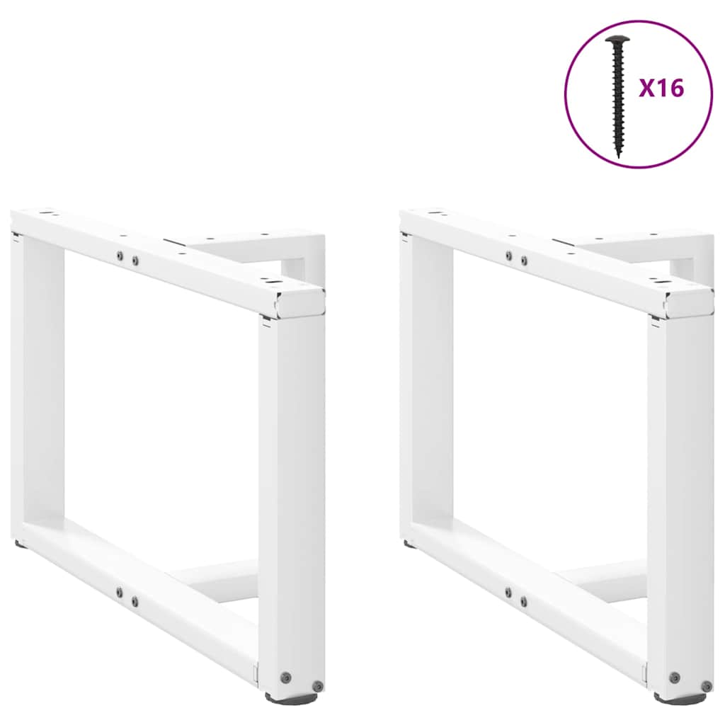 Coffee Table Legs T-Shaped 2 pcs White 70x25x(42-43) cm Steel