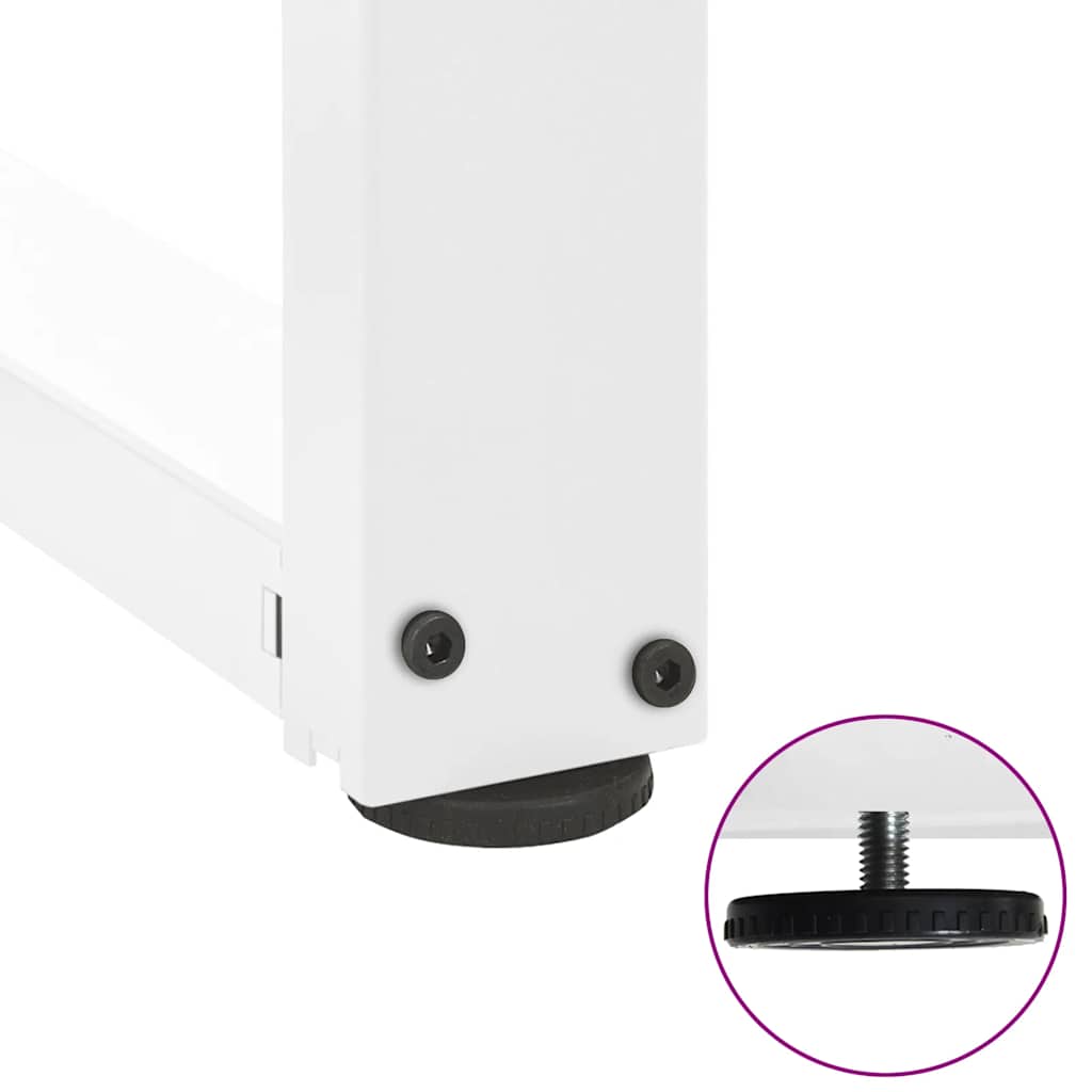 Coffee Table Legs T-Shaped 2 pcs White 70x25x(42-43) cm Steel