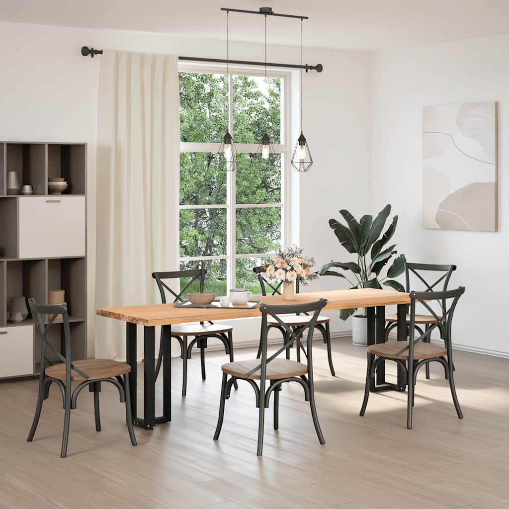 Console Table Legs T-Shaped 2 pcs Black 25x28x(72-73) cm Steel