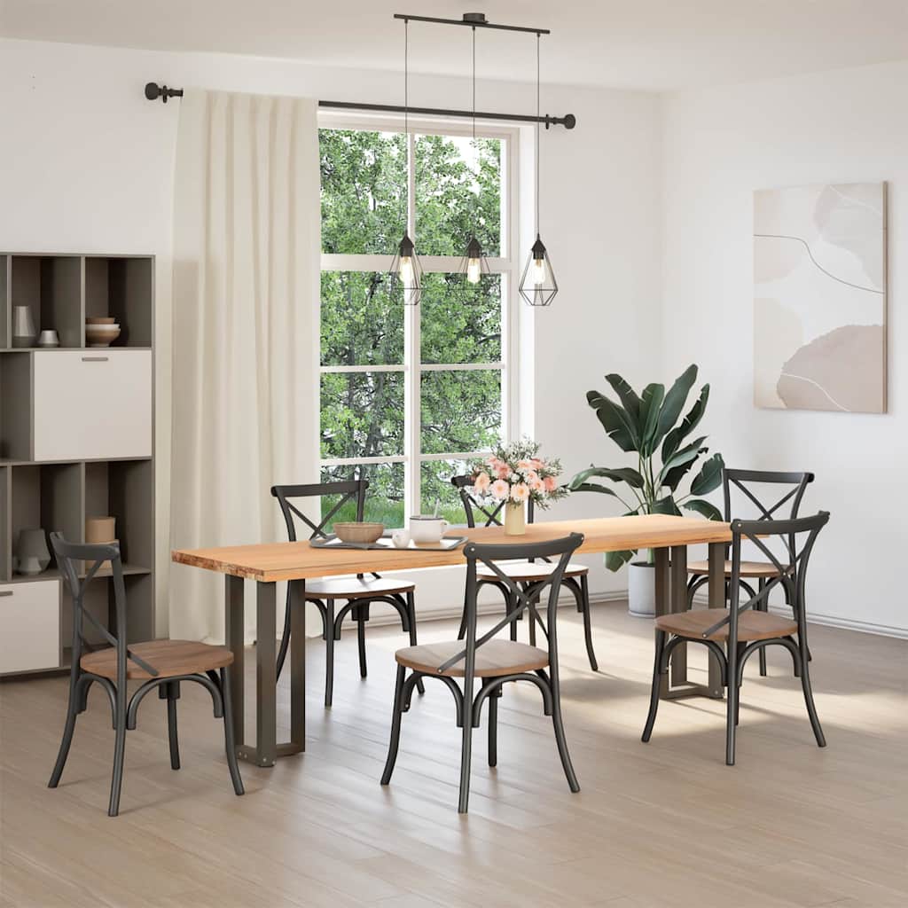 Console Table Legs T-Shaped 2 pcs Black 25x28x(72-73) cm Steel
