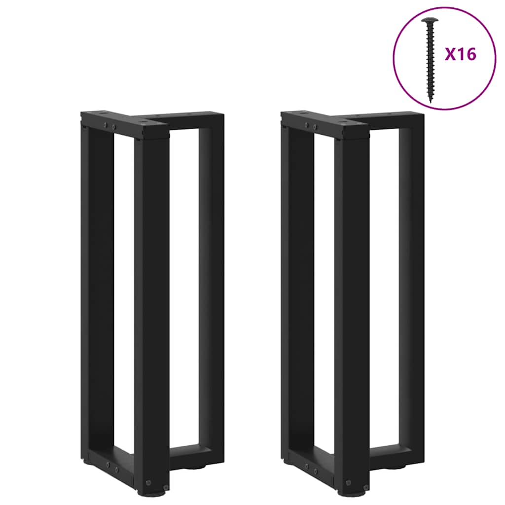 Console Table Legs T-Shaped 2 pcs Black 38x25x(72-73) cm Steel