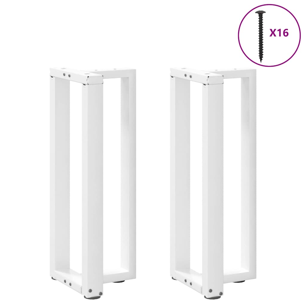 Console Table Legs T-Shaped 2 pcs White 38x25x(72-73) cm Steel
