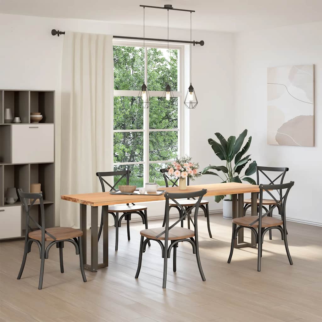 Console Table Legs T-Shaped 2 pcs Black 38x25x(72-73) cm Steel