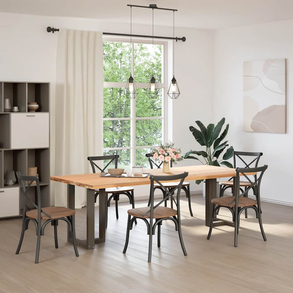Dining Table Legs T-Shaped 2 pcs Black 60x35x(72-73) cm Steel