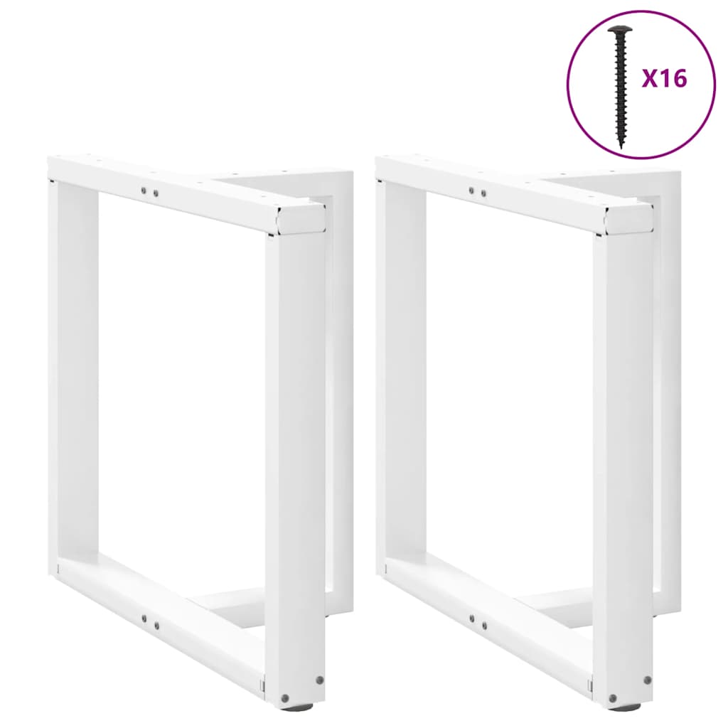 Dining Table Legs T-Shaped 2 pcs White 80x35x(72-73) cm Steel