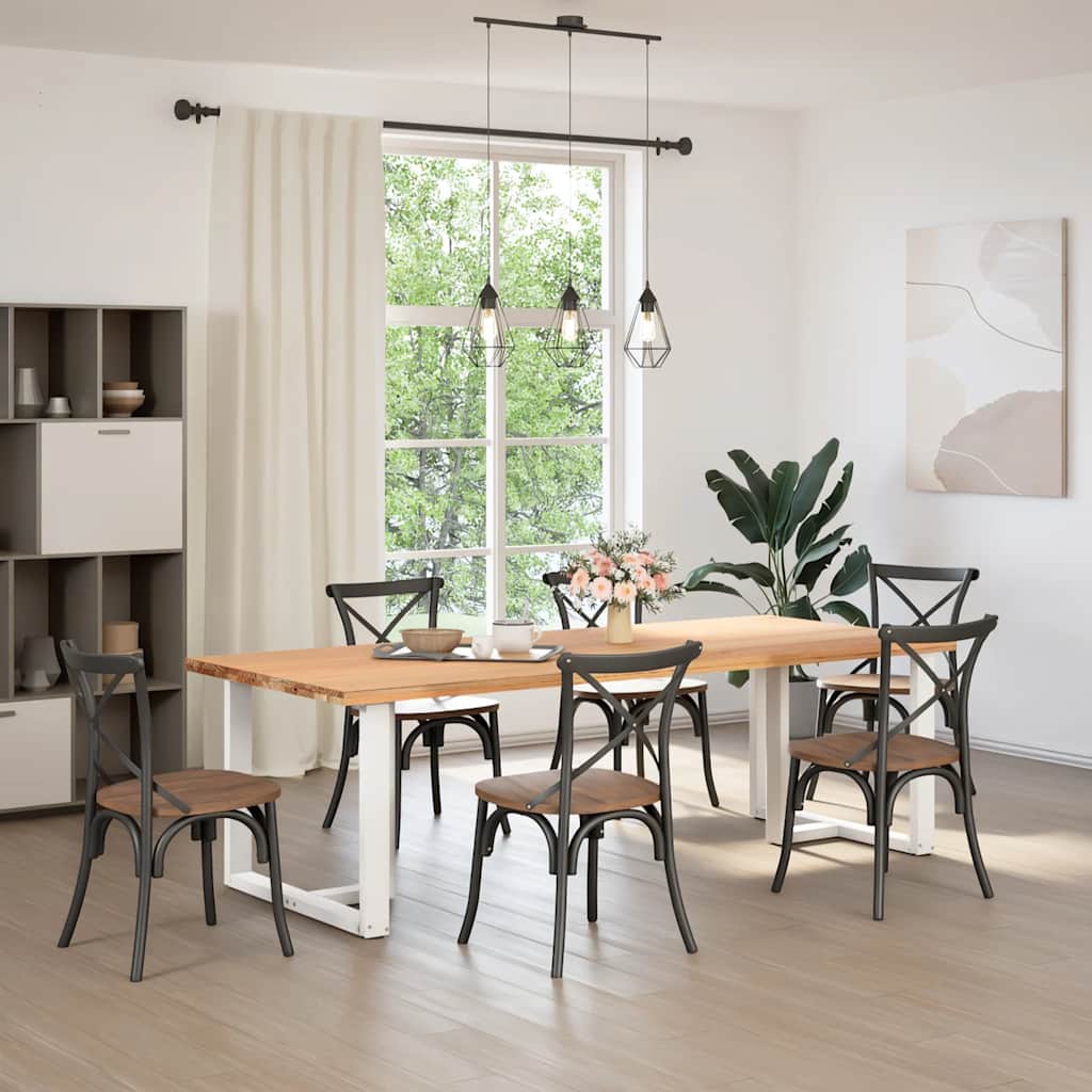 Dining Table Legs T-Shaped 2 pcs White 90x35x(72-73) cm Steel