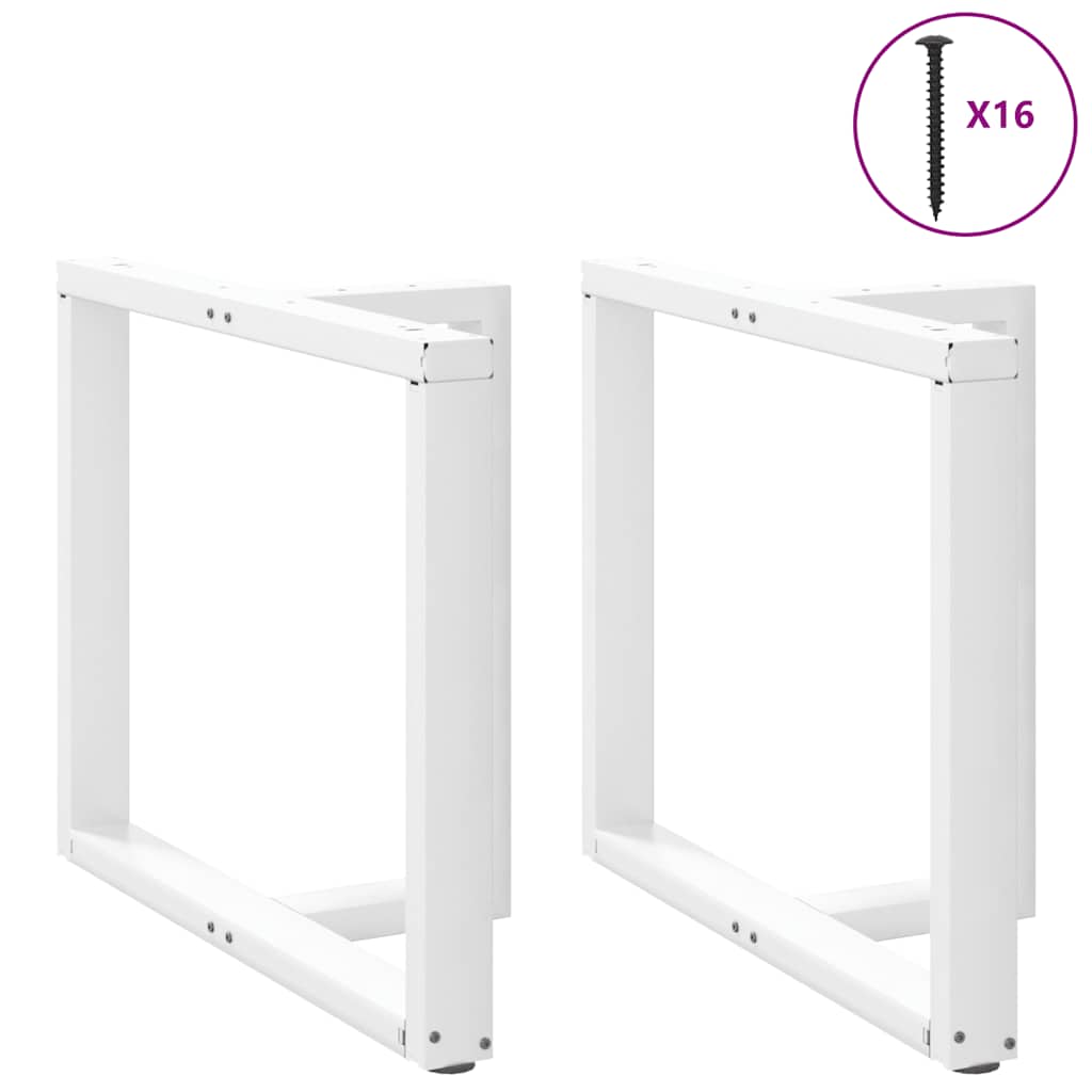 Dining Table Legs T-Shaped 2 pcs White 90x35x(72-73) cm Steel